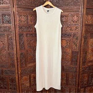 Universal Thread Beige Cream Ribbed Midi Dress Size XL